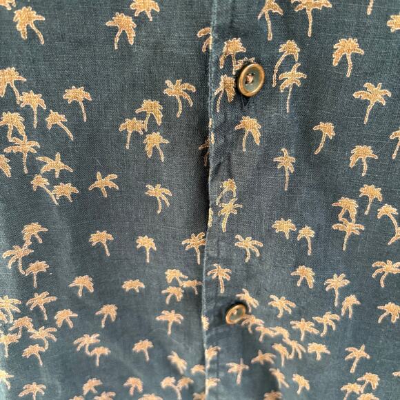 UNTuckit Men's Linen Short Sleeve Shirt Palm Trees Casual Size XL - Picture 5 of 6